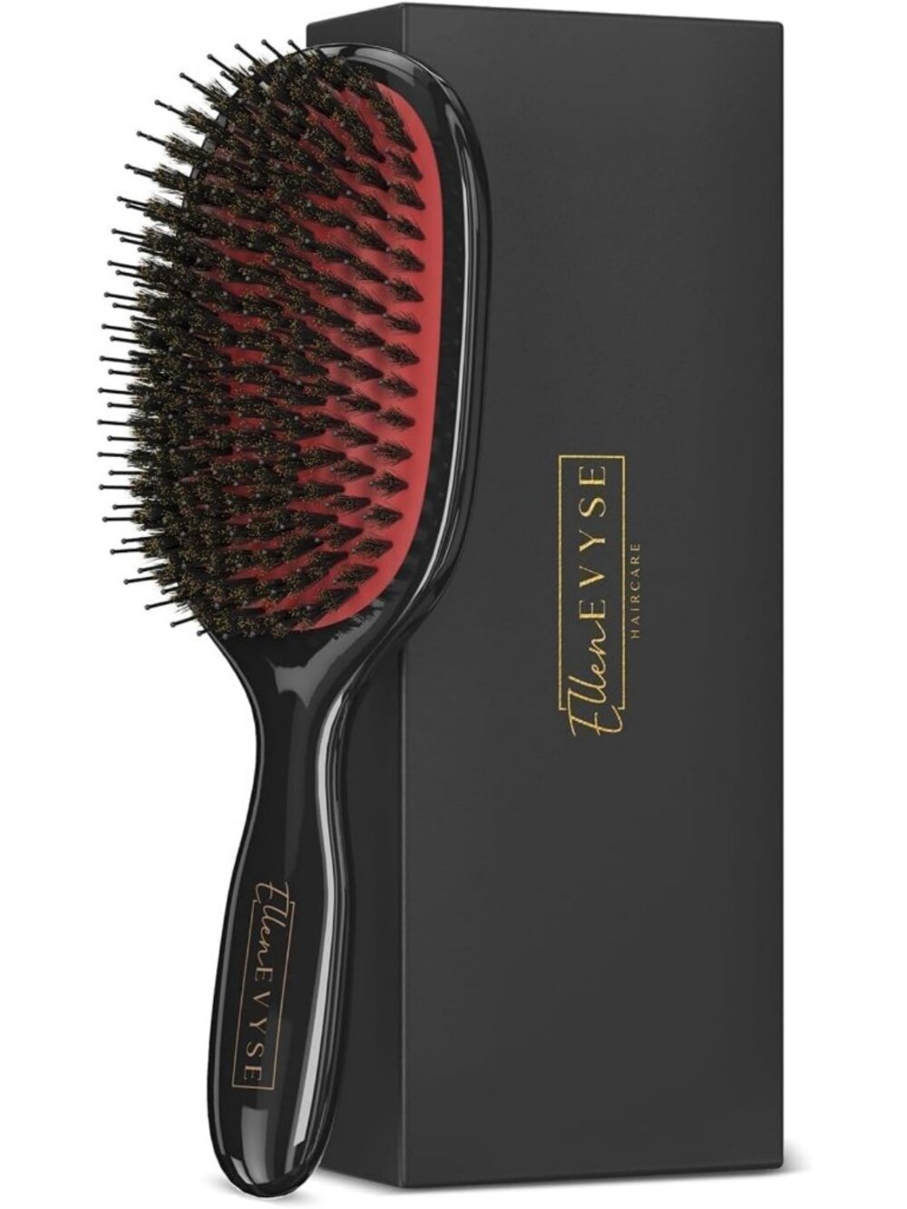Smoothing Detangling Hair Brush with Boar Bristles & Nylon Pins - Reduces
